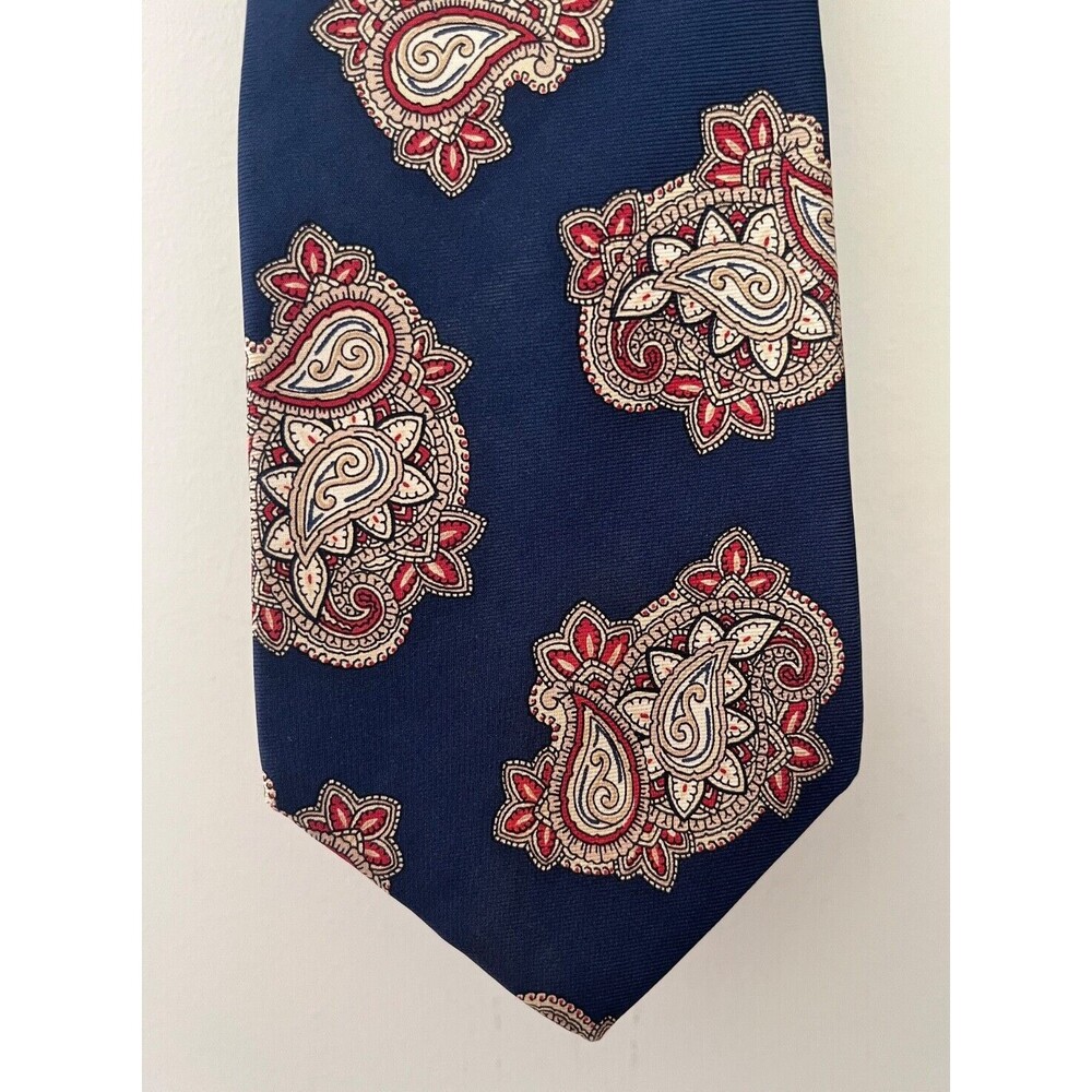 Liberty of London Blue Red Paisley Silk Tie   3.5" Width   Made In USA